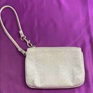 Coach Wristlet White and Silver